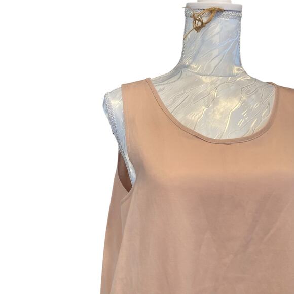 Anthropologie Maeve Camillia Blush Pink High Low Sleeveless Drop Waist Sz Large - Picture 11 of 15